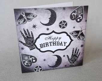 Mystical Birthday Card: Witchy Gothic Occult Design
