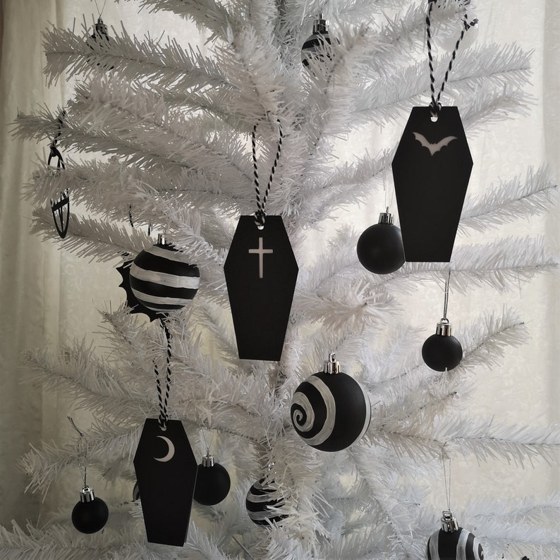 Gothic Christmas Tree Decorations Coffins Spooky Gothabilly Etsy UK