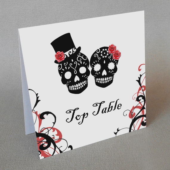 Sugar Skull Table Numbers Tattoo Gothic Wedding Decorations Etsy