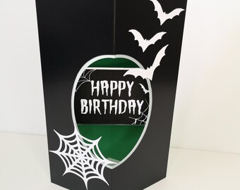 Pop Up Birthday Card Horror Bats Psychobilly