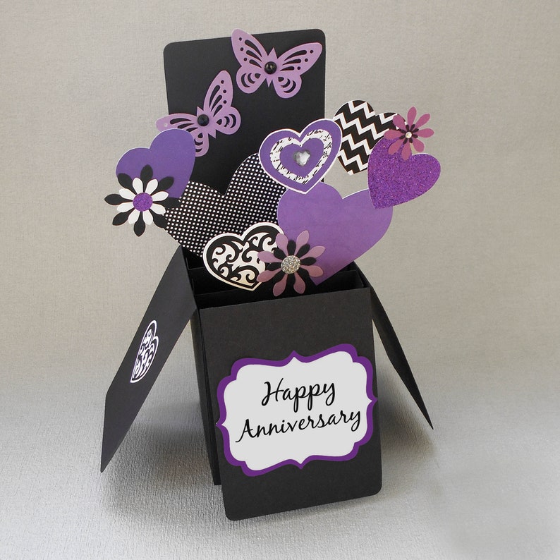 Pop Up Anniversary Card Butterfly Gothic Rockabilly Hearts And Etsy
