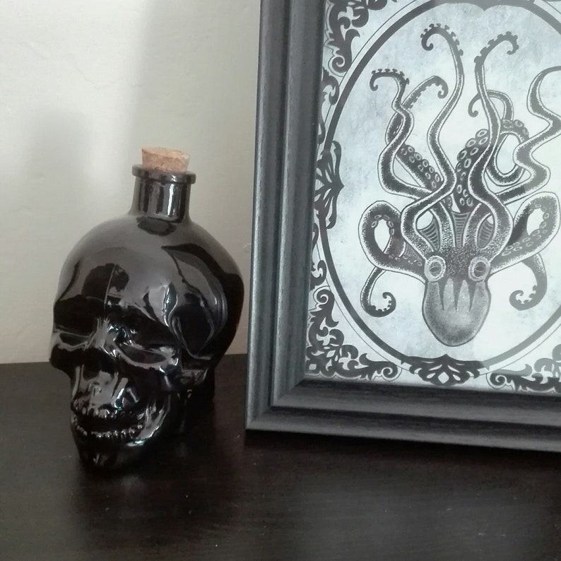 Kraken Print Gothic Home Décor Octopus Steampunk Wall Art Gift Pirate Goth Alternative Grey Black Rock n Roll Eclectic Dark Delicious image 6