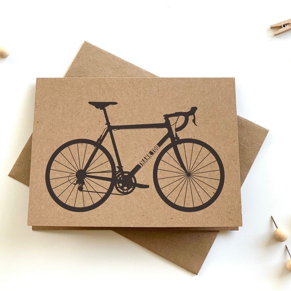 Road Bike Thank You Cards with Envelopes, Personalized Bicycle Notecards and Envelopes, Bike Thank You Notes, Bike Fundraiser Card