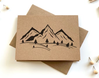 Blank Mountain Cards, Mountain Notecards and Envelopes, Mountain Thank You Cards