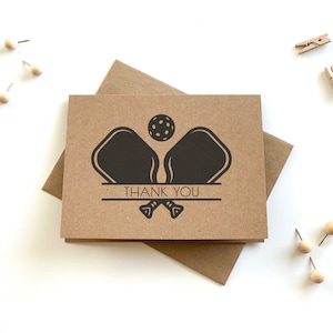 Pickleball Thank You Cards with Envelopes, Pickleball Notecards and Envelopes, Thank You Notes for Pickleball