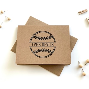 Personalized Baseball Note Cards, Custom Name Baseball Thank You Cards, Baseball Notecards and Envelopes