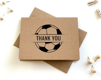 Soccer Thank You Cards, Personalized Soccer Cards with Envelopes, Soccer Notecards and Envelopes, Soccer Thank You Notes