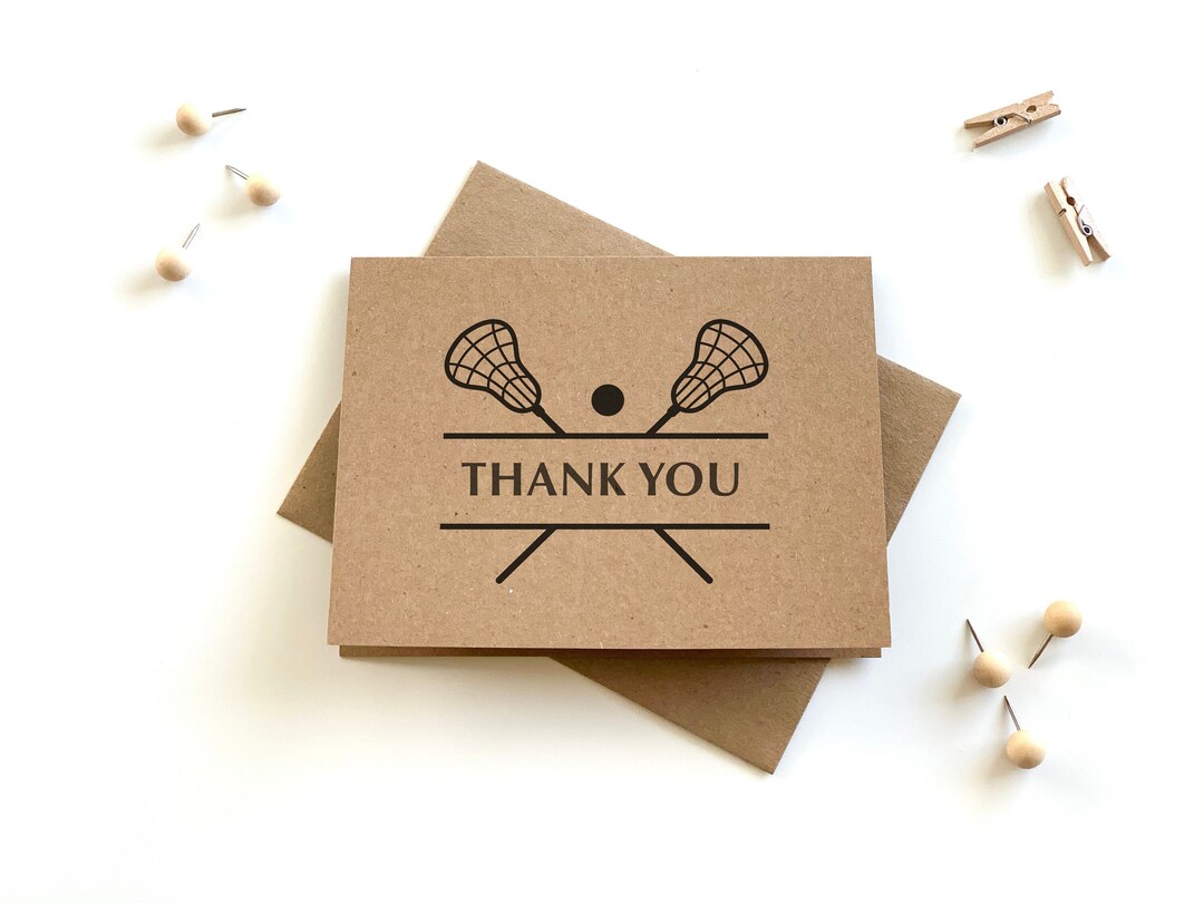 Lacrosse Thank You Cards With Envelopes - Lacrosse Notecards and ...