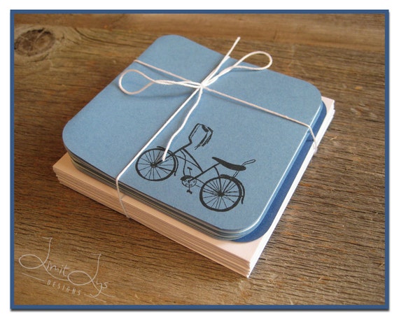 Bicycle Blue Note Card Bicycle Blue Note Card