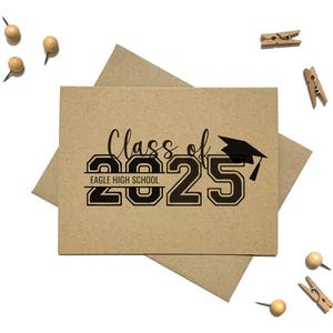 Personalized Graduation Cards with Envelopes, Class of 2025 Thank You Cards and Envelopes, Custom Graduation Thank You Notes
