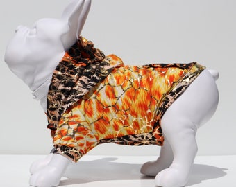 Dog Hoodie/Clothing Fashion Shiny Metallic Colorful "Orange Doggie" Clothes