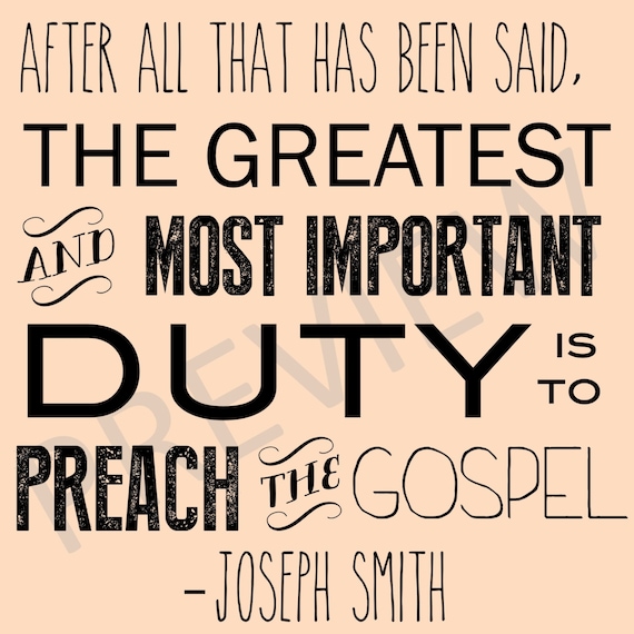 Downloadable Missionary Work Quote LDS Joseph Smith Duty