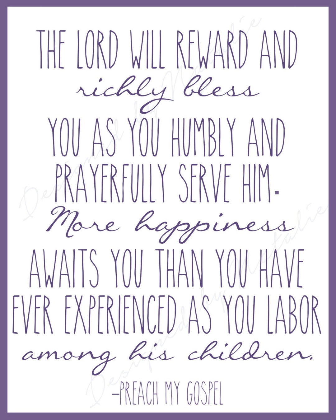 Missionary Quote Preach My Gospel Lord Will Richly Bless More Happiness  Awaits LDS Mormon Instant Download Printable Downloadable JPG - Etsy, image size:1080x1350