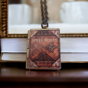 Spell Book magic Locket Necklace
