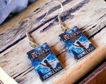 Percy Jackson and the lightning thief tiny Book earrings