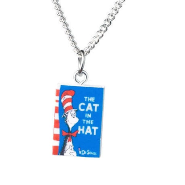 Cat in the hat Book Novel Necklace