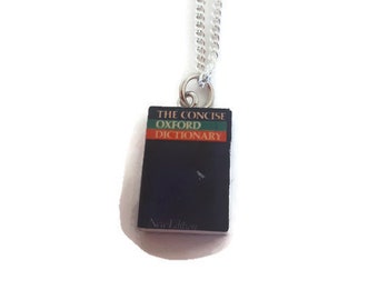 Mini English Oxford Dictionary Book Novel Necklace
