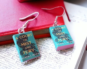 A court of mist and fury tiny Book earrings