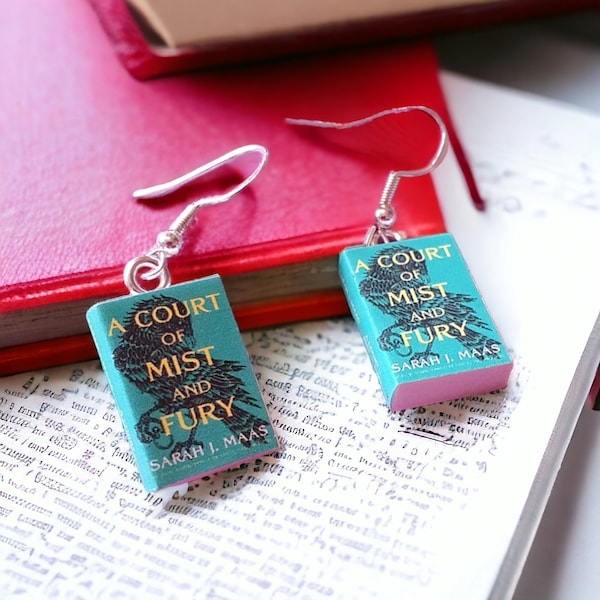 A court of mist and fury tiny Book earrings