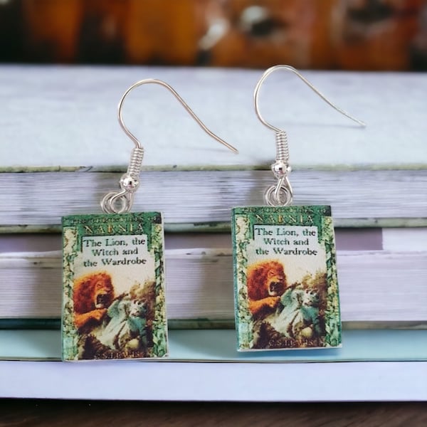 The Lion, the witch and the wardrobe tiny Book earrings