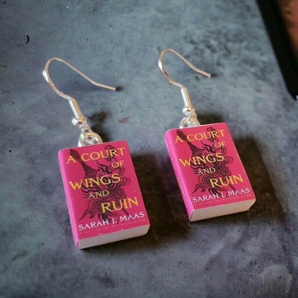 A court of wings and ruin tiny Book earrings