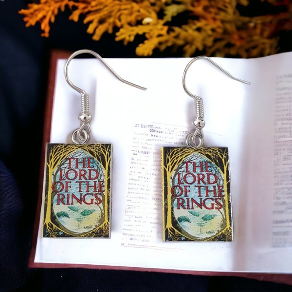 The lord of the rings tiny Book earrings