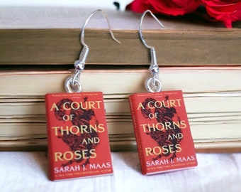 A court of thorns and roses tiny Book earrings