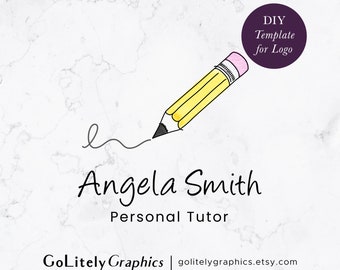 Handgezeichnetes Lernen, Schule, Tutor Logo | Logo-Design-Vorlage | Sofortiger Download der DIY-Logo-Vorlage