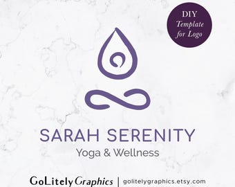 Yoga Logo, Einfaches Holistisches Meditations Logo | Logo-Design-Vorlage | Sofortiger Download der DIY-Logo-Vorlage