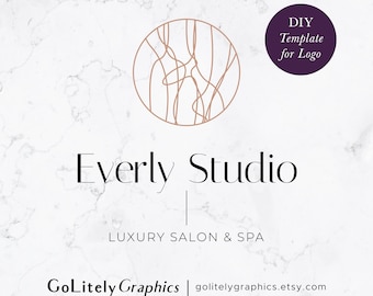 Luxus Logo für Friseur oder Spa | Logo-Design-Vorlage | Sofortiger Download der DIY-Logo-Vorlage