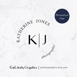 Sophisticated Monogram Typographic Circle Logo | Made For You Logo Design | Premade Personalized Logo