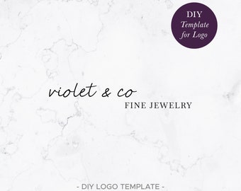 Script and Serif Typographic Logo | Logo Design Template | Instant Download DIY Logo Template