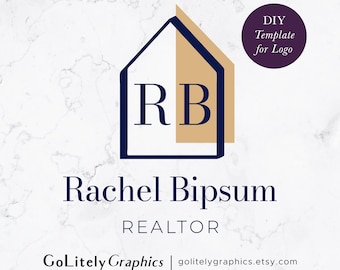 Einfaches Luxus Realtor Logo | Innenarchitekt Logo | Logo-Design-Vorlage | Sofortiger Download der DIY-Logo-Vorlage