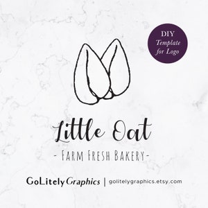 Farmhouse Country Hand Drawn Oats Logo | Logo Design Template | Instant Download DIY Logo Template