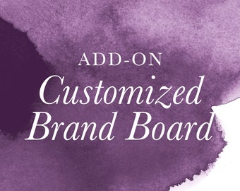 Passendes Branding Board & Mini Style Guide Kit mit Schriftarten und Farben | Add-On Anpassung | Logozusatz