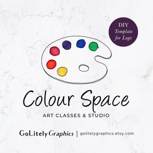 Hand Drawn Watercolor Palette Logo, Artist Logo | Logo Design Template | Instant Download DIY Logo Template