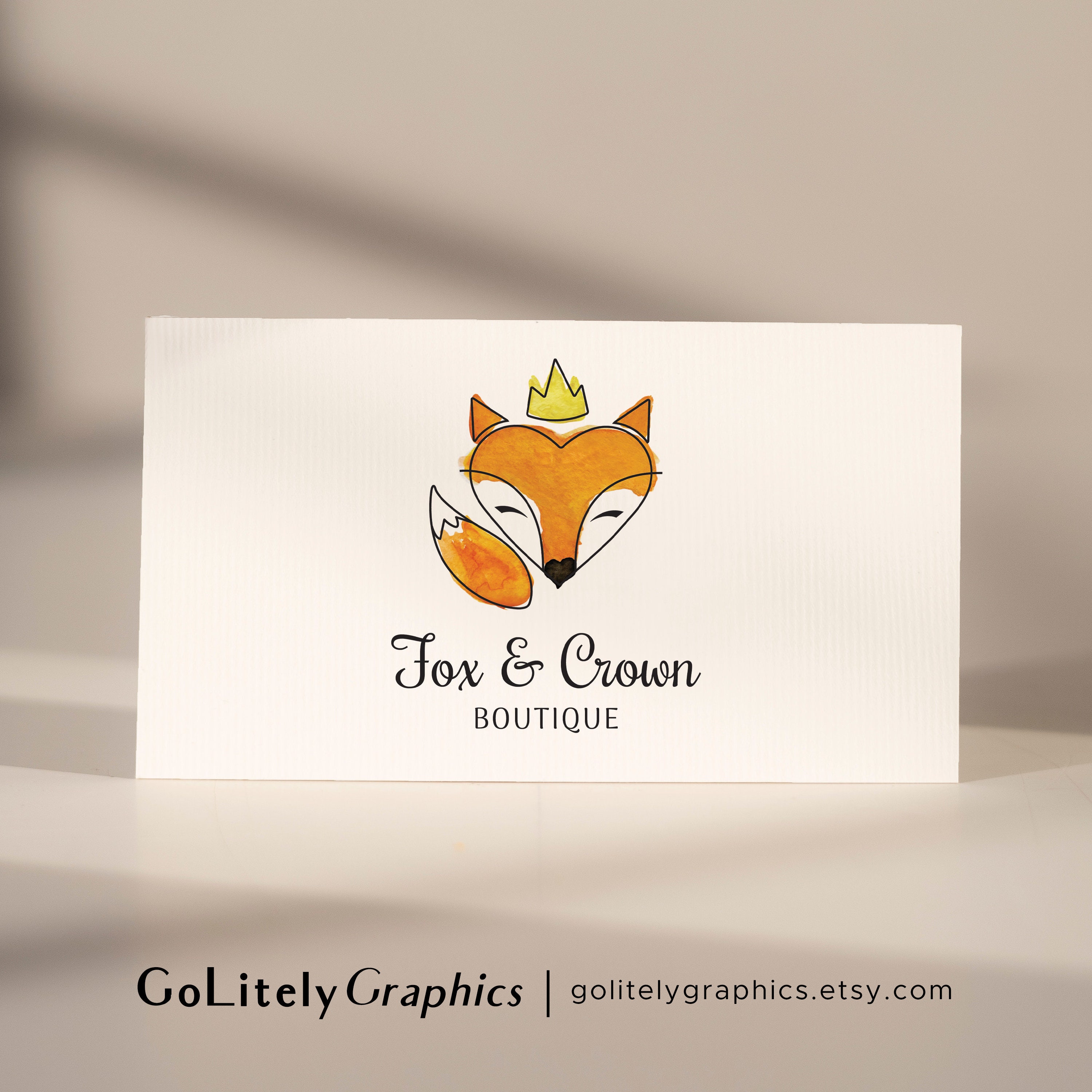 Fox & Crown Fox Logo Logo Design Template Instant Download Etsy