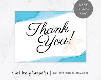 Strand Motto Danke-Karte | Karte zum Ausdrucken | Minimalistische Karte | Druckbare Karte | Blanko Grußkarte | PDF-Datei