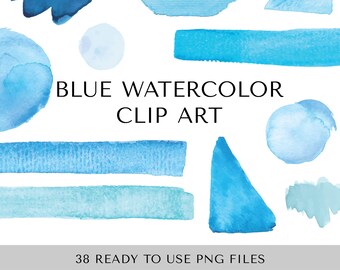 Wasserfarben Streifen, Punkte, Swooshs für Canva oder Digital Scrapbook | Clip Art Bilder | Sofortiger Download Clip Art