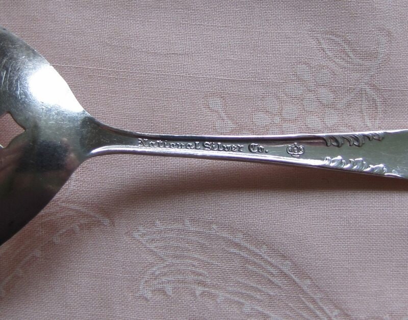 Vintage National Silver Co. KES Silver Plate Bon Bon Spoon With