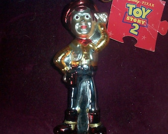 Toy Story 2 Woody Sheriff Blown Glass Christmas Ornament  New with tags  Disney Pixar