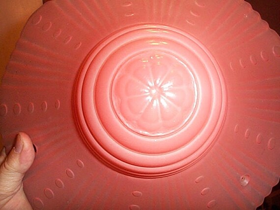 On Art Deco Antique Pink Frosted Glass Ceiling Light On Art Deco Antique Pink Frosted, Pink Glass Ceiling Light Shade