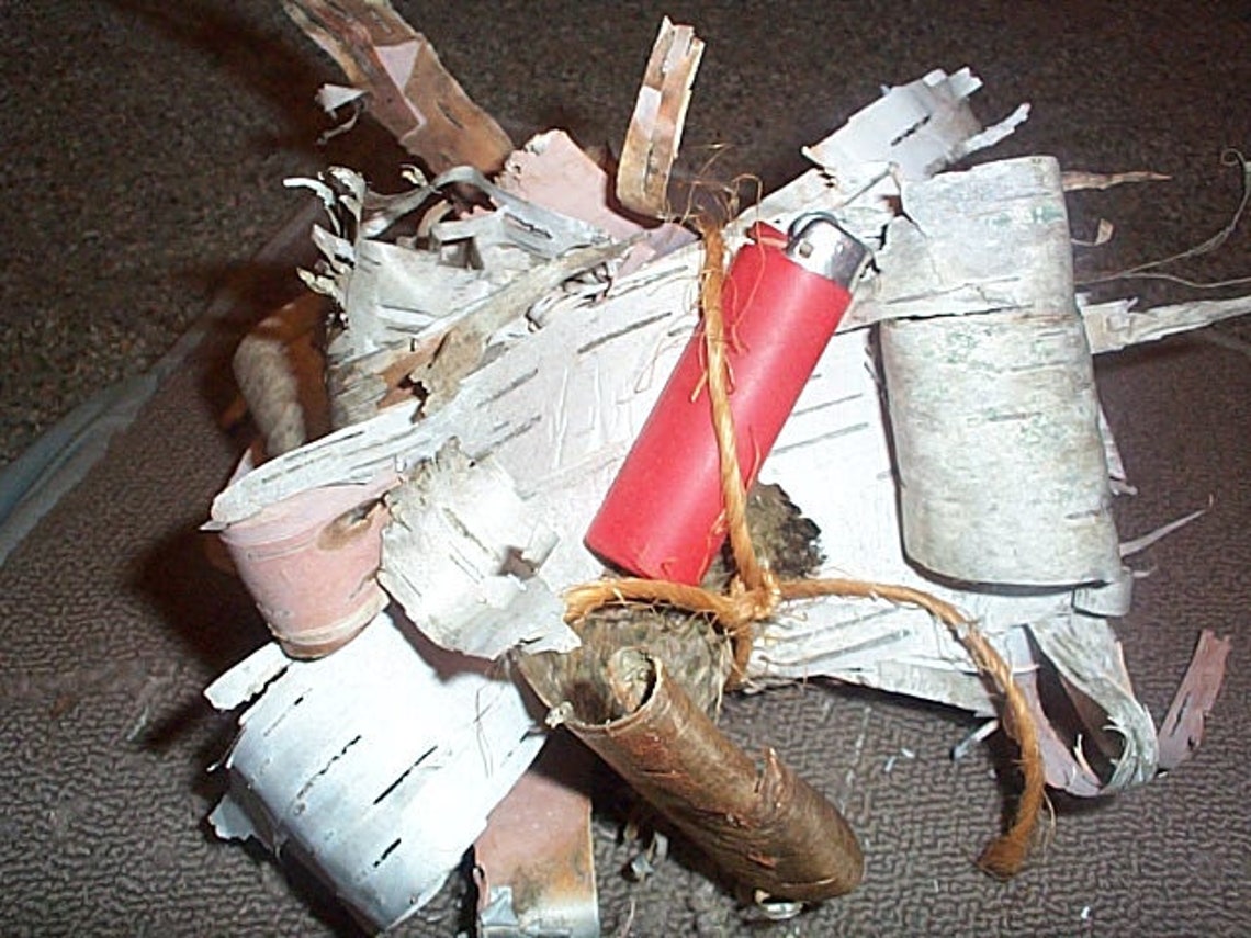 Birch Bark Fire Starter Tinder Package Survivalist Prepper Etsy