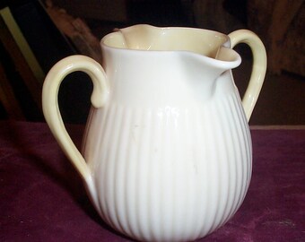 Vintage Belleek Irish porcelain creamer pitcher 2 spouted creamer Green Mark Belleek 3 1/2 inches Irisn China  excellent