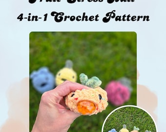 No Sew Fruit Stress Ball 4-in-1 Crochet Pattern Bundle | Crochet Stress Ball Pattern | Easy Crochet Fidget Pattern | Fruit Stress Balls
