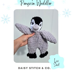 Piper the Penguin Waddler Crochet Pattern | Easy Crochet Penguin Pattern | Penguin Snuggler Pattern | Penguin Lovey Pattern | Low Sew