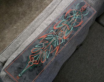 Hand Painted Pinstriping Art Panel