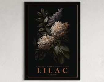 Lilac Antique Decor, Lilac Digital Print, Botanical Print, Digital Wall Art, Floral Poster, Floral Artwork Poster, Flower Wall Decor