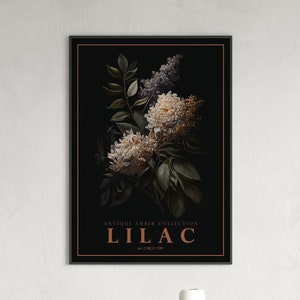 Lilac Antique Decor, Lilac Digital Print, Botanical Print, Digital Wall Art, Floral Poster, Floral Artwork Poster, Flower Wall Decor