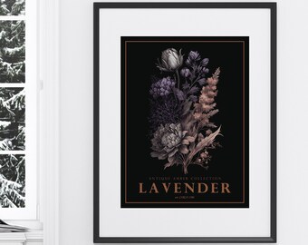 Lavender Digital Print, Lavender Antique Decor, Floral Poster, Floral Artwork Poster, Digital Wall Art, Botanical Print, Flower Wall Decor